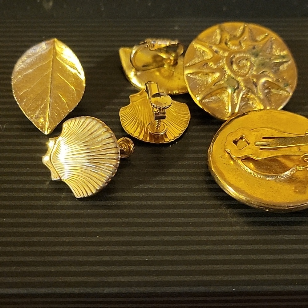 Bundle - 3 pairs gold clip earrings